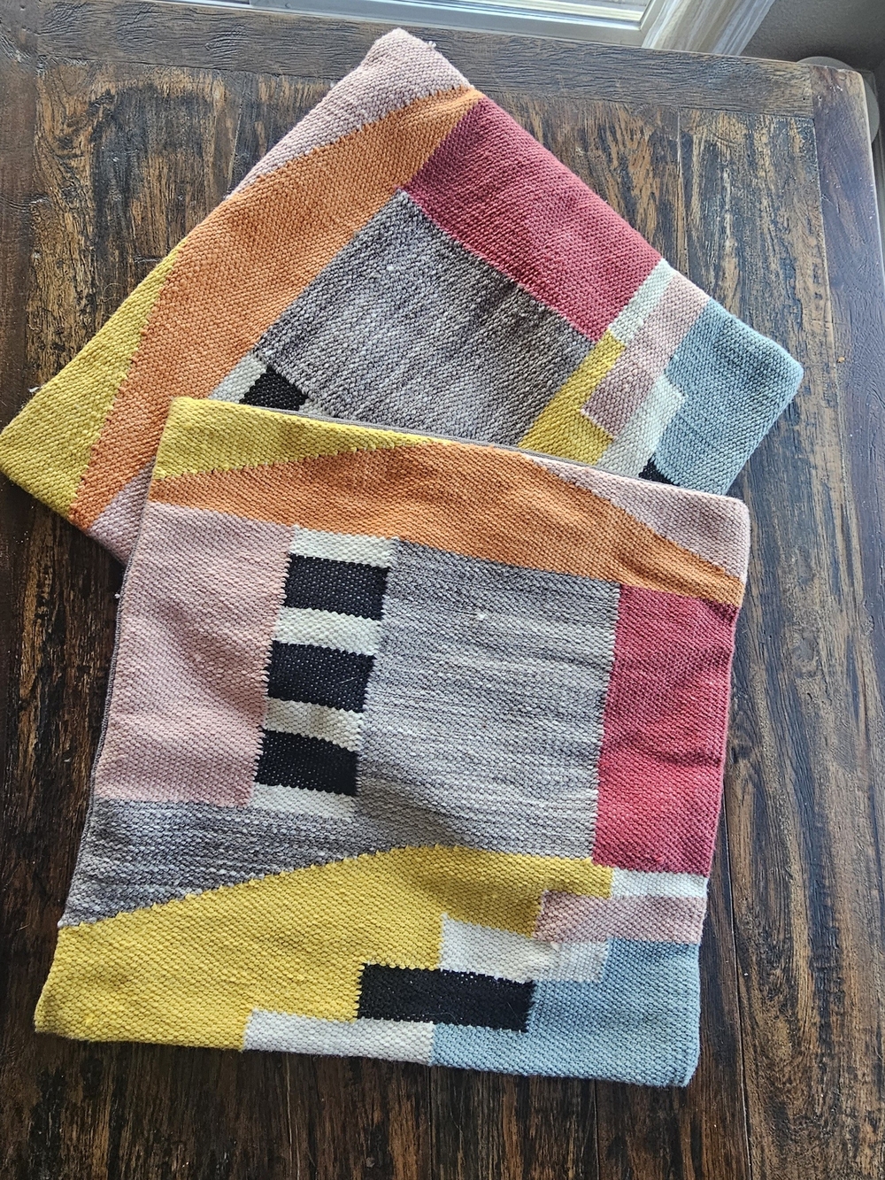 Colorful Geometric Woven Throw Blanket - Multicolor